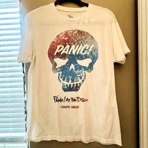 Panic at the Disco Suicide Squad skull band tee